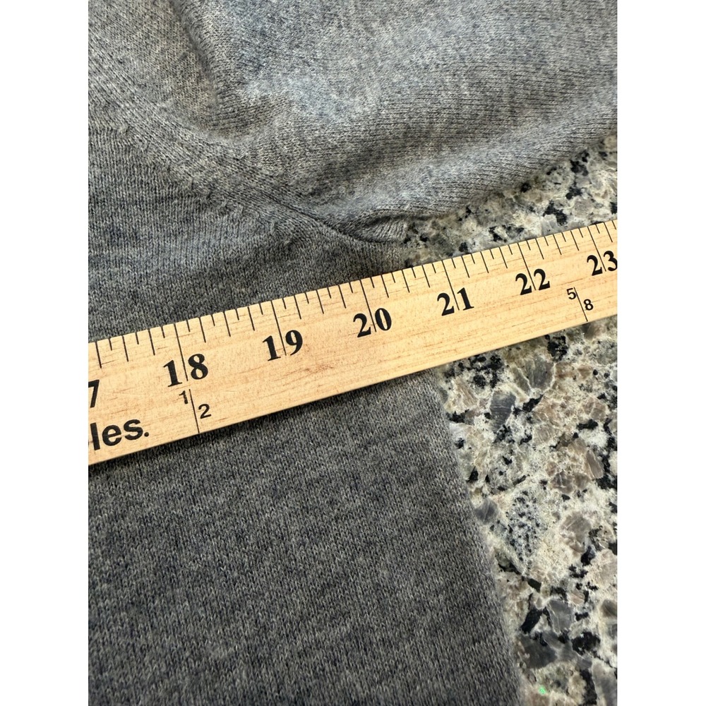Abercrombie & Fitch Mens Grey Wool Cotton Blend V-Neck Logo Sweater Large - Picture 5 of 7
